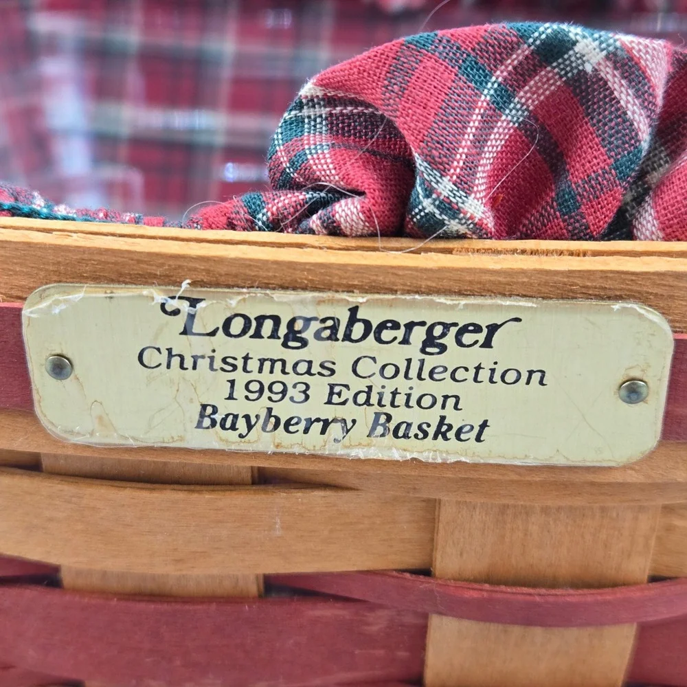 Longaberger Christmas Collection‎ 1993 Edition Bayberry Basket Liner Protector
